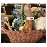 Mixed Lot; Wicker Basket w/ Contents