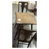 Small Vintage Wooden Table & Chairs