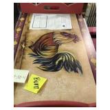 Wooden Rooster Stove Cover