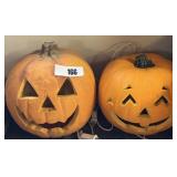 (2) Light Up Decorative Jack o Lanterns