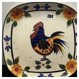 Ceramic Rooster Serving Plate