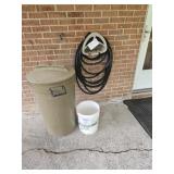 Rubbermaid Trash Can-Hose-Bucket