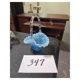 Fenton Blue Opalescent Basket