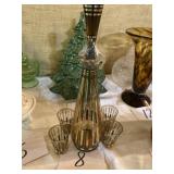 Mcm Decanter & 4 Glasses