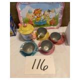 Tin tea set  set 14 pieces
