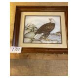 Signed and numbered bald eagle print