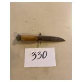 Knife with wooden handle