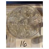 Crystal footed cake plate