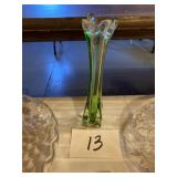 11 inch art glass vase