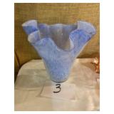 Blown ruffle vase 10 inches