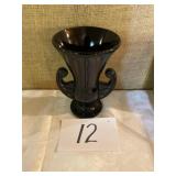 LE Smith, black vase 8 inches