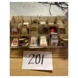 Vintage fountain, machine, soda tags