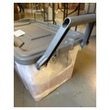 Large wheeled tote of linens