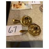 Pair of brass candlestick holders