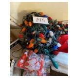 Vintage Christmas lights and hangers