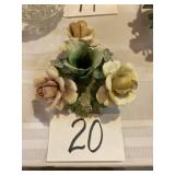Capodimonte Italian floral candle holder