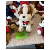 Christmas time stuffed Saint Bernard battery
