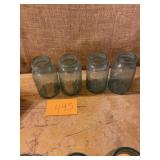 4 Blue Ball Court jars
