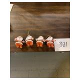 Santa Christmas tree ornaments four pieces