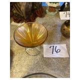 Fenton carnival glass footed candy dish