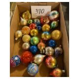 Assorted vintage glass Christmas tree ornaments