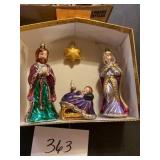 Vintage Krebs hand blown nativity, glass