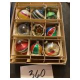 Vintage glass Christmas tree ornaments