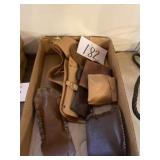 Leather holsters, and stock guards lot