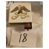 Patriotic old matchbook holder