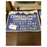 Cumberland corporation Fairfax, Virginia, tin sign