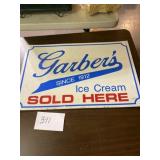 Garber ice cream sold here sign