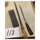 Knife, sharpening items