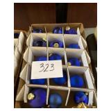 Box of blue glass, Christmas tree ornaments