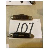 Multi blade folding knives, two pieces