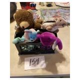 Crate of stuffed bears