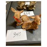 Porcelain holiday deer set
