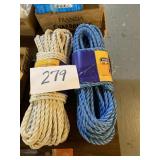 Two 100 foot superstrong 3/8 inch rope