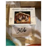 Ceramic nativity crï¿½che set of seven items