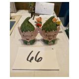 Old pixie salt, and pepper shakers