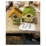 Ceramic bird houses two piece