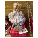 Marie Osmond ceramic doll with basket