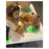Ceramic lion family