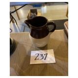 Brown and white porcelain pitcher