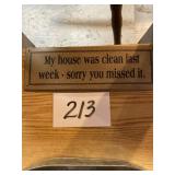 Tin house sign