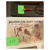 Meadowland dairy farms tin sign