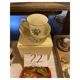 Lennox, holly pattern bowl and cup