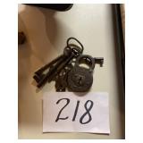 Old skeleton keys with lock
