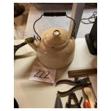 Porcelain coated vintage tea pot