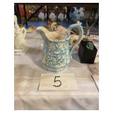 Small porcelain blue and white pitcher
