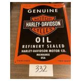 Harley Davidson, genuine oil tin sign